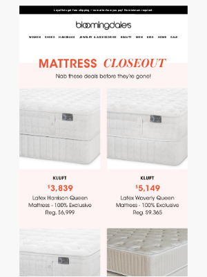 Bloomingdale's - Top mattress deals from Kluft, Shifman & more!