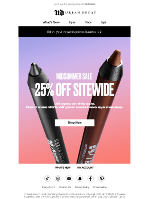 Urban Decay - Midsummer Sale: 25% Off ALL Eye Makeup!