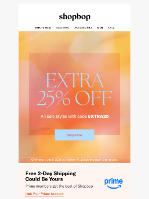 Shopbop - SALE on SALE: extra 25% off 🤩