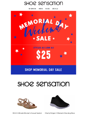 Shoe Sensation Inc - Kick-off Summer with Our Memorial Day Weekend Sale!