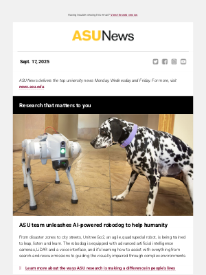 Arizona State University - Meet ASU's 4-legged AI-powered friend