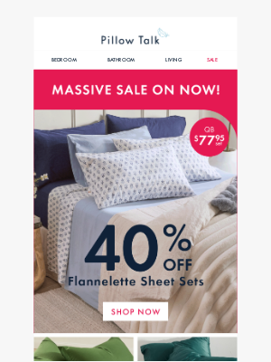 Pillow Talk (Australia) - 40% OFF Flannelette Sheet Sets 😍