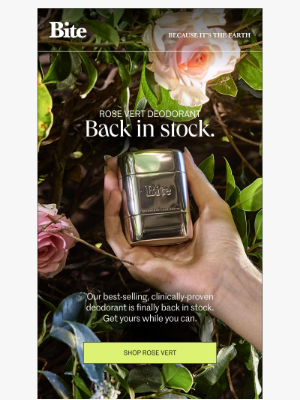 Bite Toothpaste Bits - BACK IN STOCK: Rose Vert Deodorant