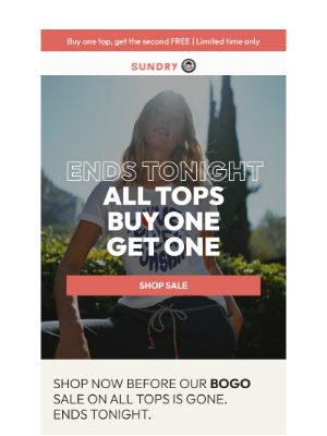 Sundry Clothing - Last Chance for Buy One, Get One Free Tops