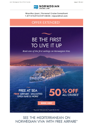 Norwegian Cruise Line - 50% Off Is Back!