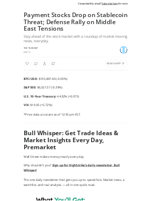 Tokenist - Payment Stocks Drop on Stablecoin Threat; Defense Rally on Middle East Tensions