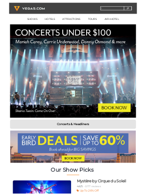 Vegas - Concerts Under $100! See Your Favorite Artists in Vegas