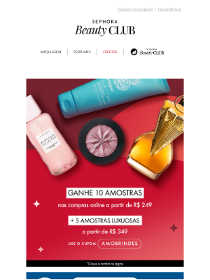 Sephora (Brazil) - [CUPOM] Ganhe 10 amostras 💌