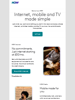 Xfinity - Meet NOW. No annual contracts. No credit checks.