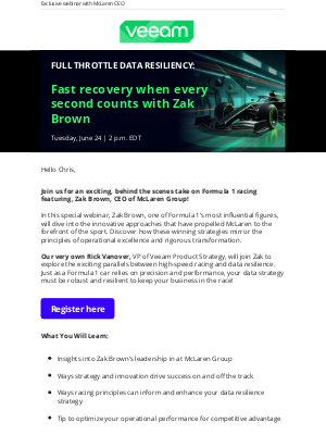 Veeam Software - Go the Distance: Apply winning F1 strategy to data resilience