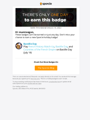 Sporcle, Inc. - Don’t forget to earn your Bastille Day badge!