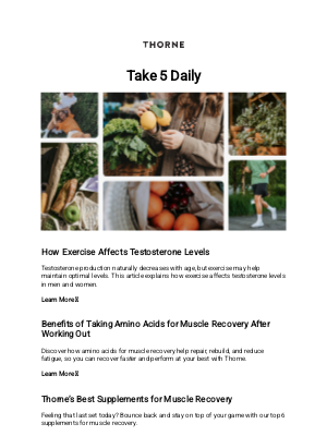 Thorne - Sports performance tips and more on Thorne's Take 5 Daily
