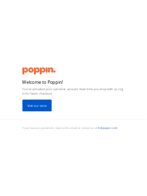 Poppin - Customer account confirmation