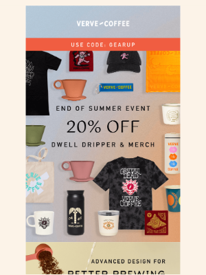 Verve Coffee Roasters - 🎉 Brew. Wear. Sip. All 20% OFF. 🎉