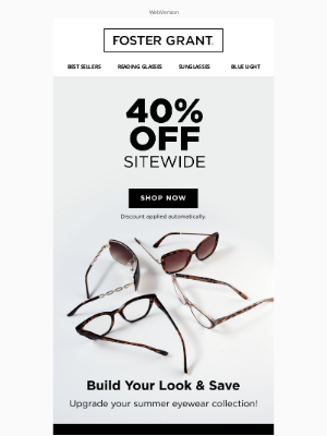 Foster Grant - What's Your Deal? It's 40% OFF, Actually