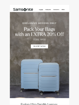 Samsonite - Unlock Exclusive Savings Online and In-store