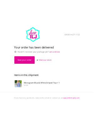 I Love Jewelry - A shipment from order #2711722 has been delivered