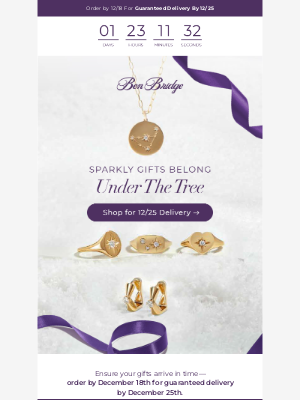 Ben Bridge Jeweler - Last Chance for 12/25 Delivery