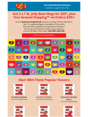 Jelly Belly Candy Company - Sweeten Your Day: 2 Pounds of Jelly Beans for $20 + Free Shipping Ends Tomorrow!