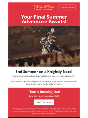 Medieval Times - Before the Sun Sets on Summer, Answer the Call to the Castle! ⚔️🏰