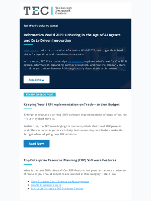 Technology Evaluation Centers - Meet Your Next Coworker: AI Agents from Informatica World 2025