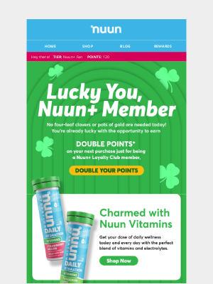 nuun hydration - You're in luck! DOUBLE POINTS* start now!