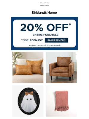 Kirkland's - 🚨 Claim Your EXTRA 20% OFF Coupon & Save Now
