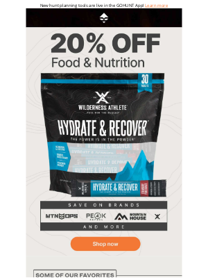 goHUNT - Save 20% on Food & Nutrition Products