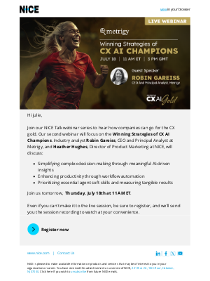 NICE - LAST CHANCE: Winning Strategies of CX AI Champions