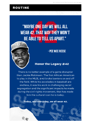 Routine Baseball - Today, And Every Day, We All Wear 42