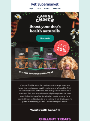 Pet-Supermarket (United Kingdom) - Save 20% on Canine Choice healthy treats