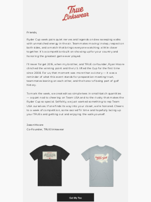 TRUE linkswear - USA Only: Ryder Cup Limited Tees 🇺🇸