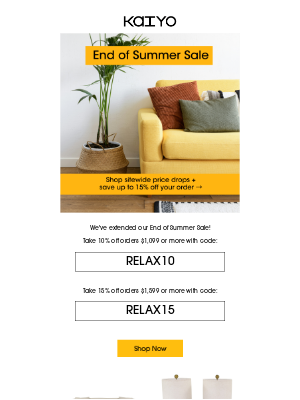 Extended! End of Summer Sale: Don't Miss These Deals