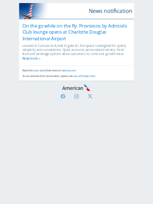 American Airlines - On the go while on the fly: Provisions by Admirals Club lounge opens at Charlotte Douglas International Airport