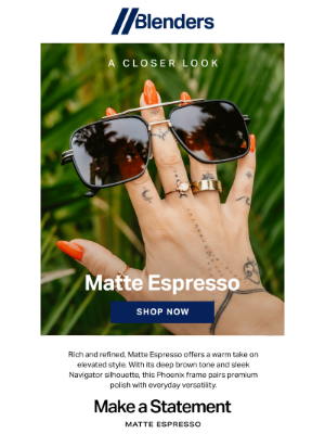 Blenders Eyewear - Matte Espresso’s Moving Fast—Phoenix Fans, Don’t Sleep