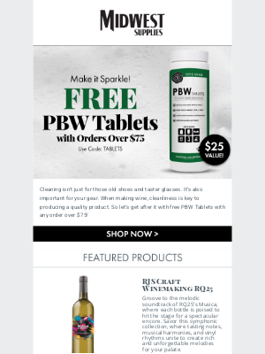 Midwest Supplies - A Clean Start: Get Free PBW Tablets!