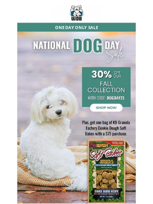 White Dog Bone - Unleash the Savings! 🐶 1-DAY ONLY National Dog Day Sale