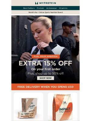 Myprotein (United Kingdom) - Unlock EXTRA 15% off your first order 🔒