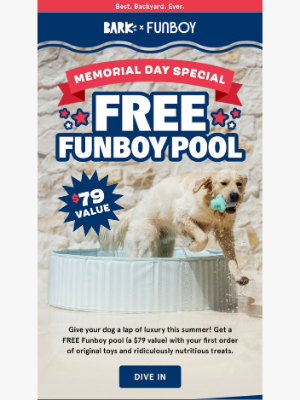 BarkBox - Memorial Day Heat Check: Your Dog Deserves a Pool