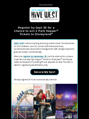 NAVC - HiVE West + Disneyland® Tickets: Don't Miss Out!