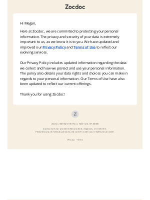 Zocdoc - We’ve updated our Privacy Policy and Terms of Use