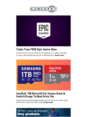 GameSpot - Claim Your FREE Epic Game Now