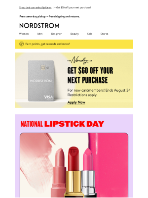 Nordstrom - Save up to 40%—it's National Lipstick Day! 💄