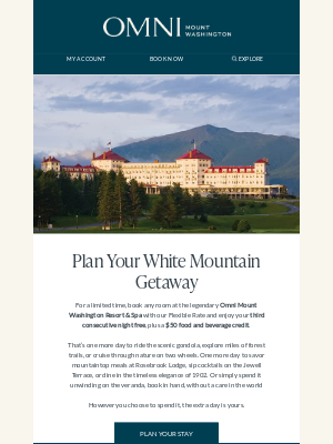 Omni Hotels & Resorts - Enjoy Summer Savings at Omni Mount Washington Resort & Spa