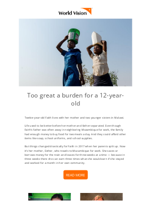 World Vision USA - Too great a burden for a 12-year-old