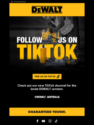 Dewalt (AU) - Are you following us on TikTok?