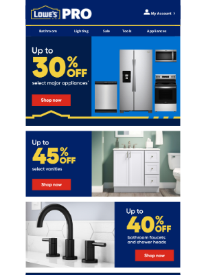 Up to 30% OFF appliances from top brands.