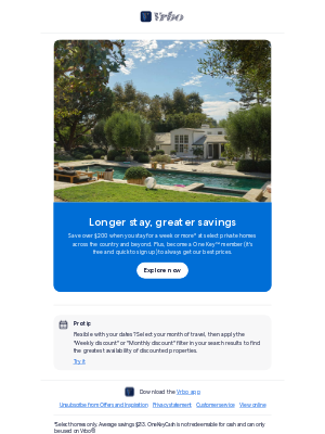 VRBO - Stay longer, pay less