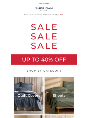 Sheridan (Australia) - Up to 40% off Sheridan — on now