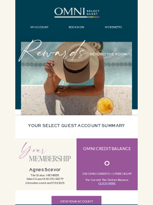 Omni Hotels & Resorts - Agnes's Select Guest Account Summary